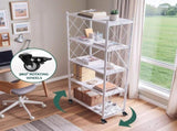Artiss 5-Tier Foldable Kitchen Bakers Rack 71x160cm Microwave Stand White KR-MEL-5S-FOLD78-WH