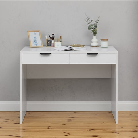 ODESSA DESK - WHITE - SLIM - PULL BLACK V164-ECS14T03B