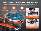 Electric Concrete Floor Grinder 7" Walk-Behind Grinder 2.0HP Concrete Floor Polisher, 1500W Grinding V952-HNTSGJJS13002S4ZDV3
