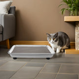 Pet Water Fountain Drip Tray Stainless Steel with Water Flow Guidance and Non Slip Bottom Plated V1369-AZ3-W-19380