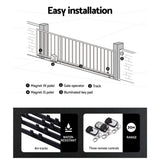 Lockmaster Automatic Sliding Gate Opener Kit Electric 4M 600KG 3 Control Remotes GO-SLIDE-M01-RAILX2