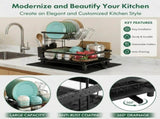 CARLA HOME 2 tier Dish Drying Rack with Drainboard & Utensil Holder for Kitchen V178-36538