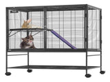 39" Metal Small Animal Cage 2-Tier Rolling Ferret Cage with Tray A Ramp V952-JSXDL362439IF6COGV0