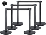 Crowd Control Stanchion, Set of 6 Pieces Stanchion Set, Stanchion Set with 6.6 ft/2 m Black V952-GLZHSHDJTZGT6K2UKV0