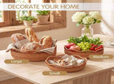Handwoven Rattan Woven Basket Set of 3, Handmade Bread Serving Basket for Breakfast and Kitchen V1237-ZY-924-220