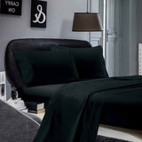 1000TC Ultra Soft Super King Size Bed Black Flat & Fitted Sheet Set V493-ASKS-05