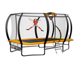 Kahuna 6 ft x 9 ft Rectangular Outdoor Trampoline with Basketball Set - Orange TRA-FJP-RCT-69V-BB