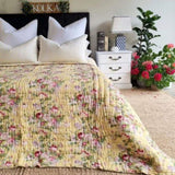 English Rose Yellow Reversible Quilt - Yellow V563-0038