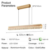 BAMDECOR A122 Nordic Long Dual Linear Dimmable Acrylic Kitchen Dining Table Pendant Light Minimalist V255-BAM-A122-GOLD-1.2M