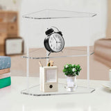 Acrylic Triangle End Table - 3 Tier Corner Side Small for Living Room, Bedroom, Bathroom V1370-AZ4-07692