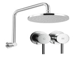 Cefito 9'' Rain Overhead Swivel Shower Head with Wall Twin Swivel Bathroom Tap Silver SHOWER-A3-RO-9-SI-TAP-RO