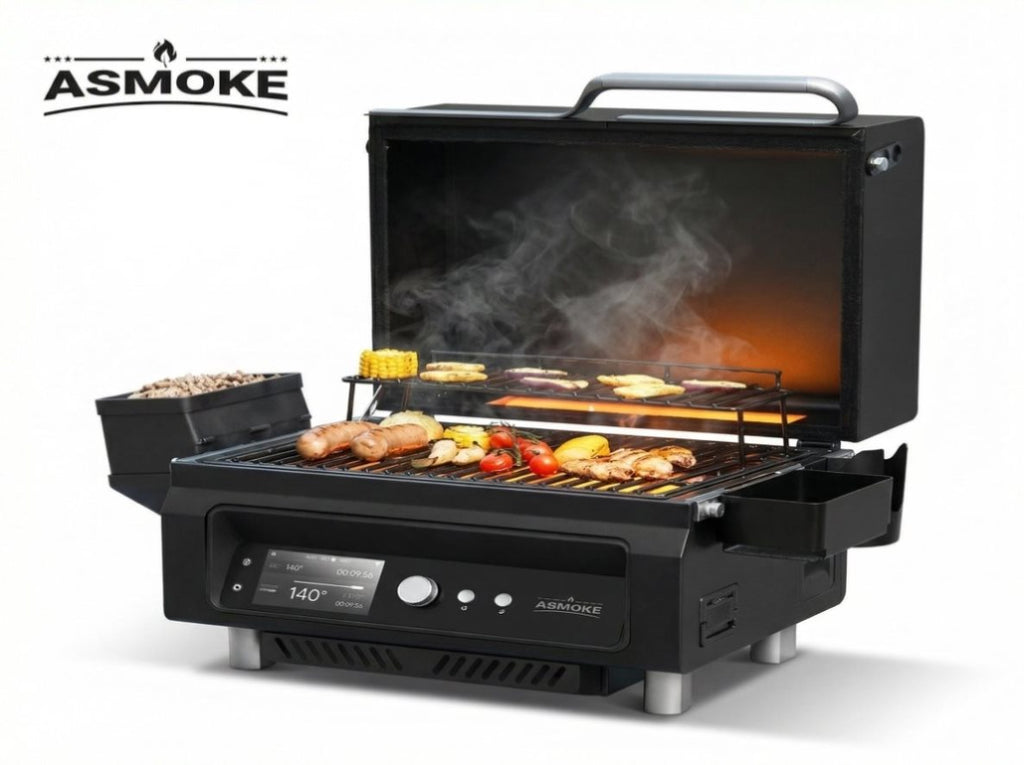 Asmoke ASMOKE Essential Portable Wireless Pellet Smoker - Battery Powered 8-in ...