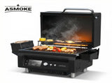 ASMOKE Essential Portable Wireless Pellet Smoker - Battery Powered 8-in-1 Mini BBQ Grill with Smart V642-XFAS-GRL-GRY