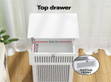 Artiss 2X Laundry Hamper Cabinet Bathroom Storage White Rattan FURNI-G-BATH-RAT-02-WHX2