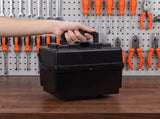 Battery Box for Rv Black Plastic with Lid Portable Storage Case for Electric Vehicle Batteries V1369-AZ3-W-19140
