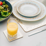8 Pcs Clevinger MDF Placemats and Coasters Gold Border V1181-CV0291-CV0292