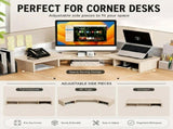 CARLA HOME Dual Monitor Stand Riser, Adjustable Length and Angle, Beige V178-36579