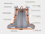 Lightweight Hiking Backpack 20L Black - Ultralight Oxford Cloth Daypack with Breathable Mesh Back, V888-ELOSUNG57058-1