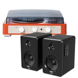 Gadhouse Brad MKII Record Player - Tangerine + Bundled Majority D40 Bluetooth Speakers V398-GAD0105-MY