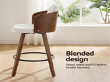 Artiss Wooden Bar Stools Swivel Kitchen Counter Stool Chair 58cm Seat Height BA-TW-W0099-WHX4