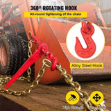 Chain Load Binder, 8 mm Tie Down Kit with 3 Ton Working Load Capacity and Two Grab Hooks, Includes V952-JLSJSJYCLTJTBZX6EV0