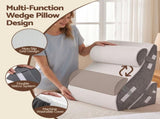 Giselle 4PCS Orthopedic Bed Wedge Pillow Set Anti-Slip Velcro System For Sleeping, 30D Gel Memory PILLOW-WDG-PILE-GY