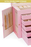 CARLA HOME 6-Layer Large Jewelry Box for Women with Drawers, Mirror, Lock, Necklace Hooks & Side LSB-36227