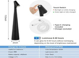Portable LED Table Lamp 13.5" H Touch Control, 3 Brightness Levels, Rechargeable Desk Light for V1107-CS-GJTDH