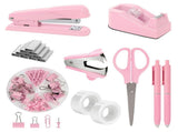 Desk Accessories, Stapler and Tape Dispenser Set,10PCS Office Supplies Set, Stapler, Tape Dispenser, V1107-121-47778-PNK-10PCS