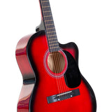 Karrera Acoustic Cutaway 40in Guitar - Red ACG40-RD