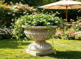 Antique European Iron Urn Planter for Outdoors Elegant Floor Vase Metal Decorative Jars for V1366-AZ2-W-14255