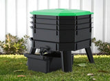 Gardeon Compost Bin 4-Tray Stackable Worm Farm Composter with Liquid Fertiliser Tap CBIN-4LVL-GNBK