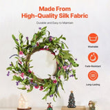 VEVOR Artificial Decorative Wreath 55.88 cm Pink Green with Daisies Year Round V952-ZSHH22INCHCJY8KMFV0