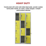 12-Door Locker for Office Gym Shed School Home Storage - Standard Lock with 2 Keys V63-838931