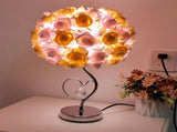 Pink,Yellow Roses And Silver Base Romantic Red Rose Flower Table Lamp - Crystal Heart Accent Bedside V888-ELOSUNG27160