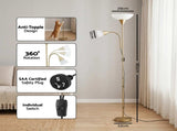 Artiss Gold Floor Lamp with Reading Light Mother and Child Standing Lamp with 360 Flexible LAMP-FLOOR-SF-1171-GD