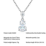 Elegant Gourd-Shaped Moissanite Pendant Necklace with Round Accent Stone, Sterling Silver Finish, V1341-ZY-VL853YP2-MOISSANITE-PREMIUMS925