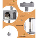 i.Pet Cat Tree Tower Scratching Post Scratcher 161cm Condo House Trees Grey PET-CAT-L161-GR