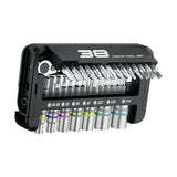Professional Steel Ratcheting Socket Wrench Kit with 38 Piece & Storage Case Car Maintenance V1366-AZ2-W-16980