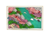 1 Set Everlasting Moss Painting Unique Creative Ocean World Picture with Photo Frame for Home V1263-JX-2503