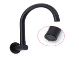 Matt Black Round Gooseneck Arm Faucet Outlet Wall Mounted Bath Tub Filler Spout V1233-SP913BL