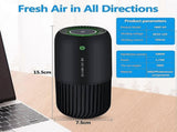 Air Purifier with Filter Removes Smoke Dust for Car & Office Use - Black V1263-JX-4789
