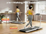 Everfit Treadmill Electric Walking Pad Under Desk Home Gym Fitness 400mm White TMILL-400-2IN1-WH