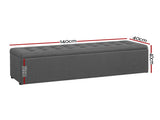 Artiss Storage Ottoman Blanket Box 140cm Linen Dark Grey OTM-L140-DA-GY-AB