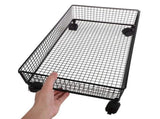 Storage for Under Bed Black Metal Rolling Container with Stackable Multilayer Design V1192-AZ-W-31451