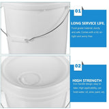 Lightweight White Paint Bucket with Lid and Iron Handle for Multi Functional Storage Use V1369-AZ3-W-18623