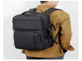 Black Expandable Business Travel Backpack with USB Charging Port - Water-Resistant Laptop Bag for V888-ELOSUNG32801
