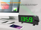 Projection Alarm Clocks Bedrooms with Radio, USB Charging Port, Auto Dimmer, Dual Alarm Clock V1370-AZ4-04181