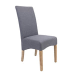 Jackson Dining Chair Set of 2 Fabric Seat Solid Pine Wood Furniture - Grey V315-VOD-MESS-20-2PC-KIT