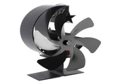 Stove 6 Blades Fireplace Heat Powered Fast Wind Circulation Half Moon Pattern Thermoeletric V1294-YM0706-3114230120011